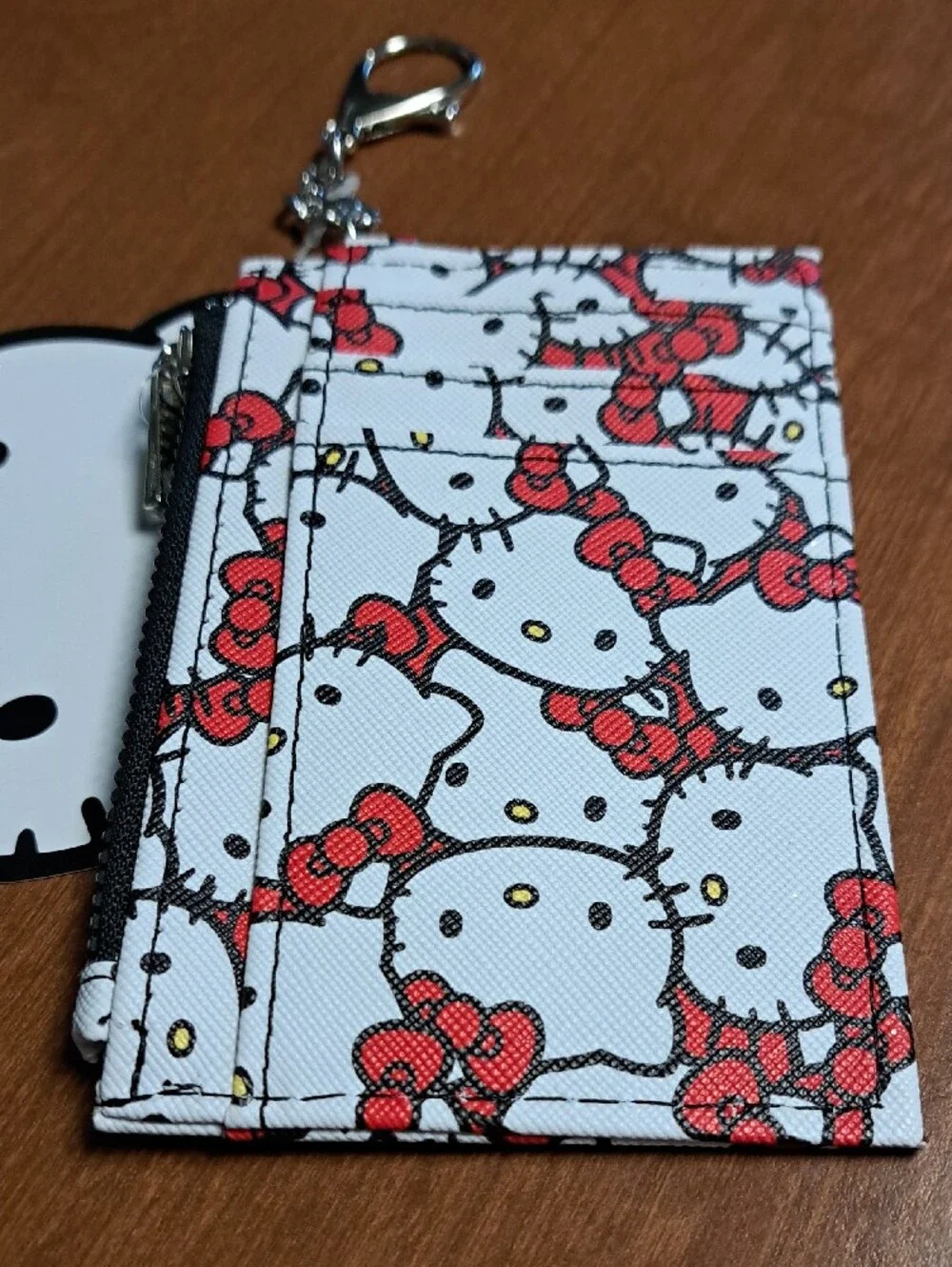 Hello Kitty White and Red Cardholder with Keychain Charm